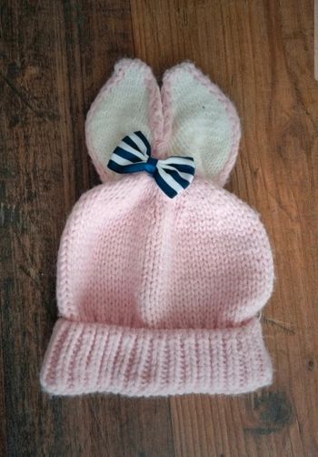 Bonnet lapin 3/6mois