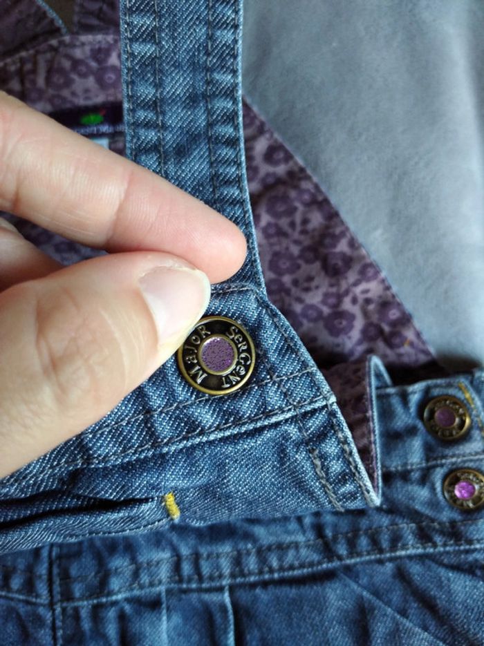 Robe jeans doublée style salopette Fille 12 mois Sergent Major 100% coton - photo numéro 9