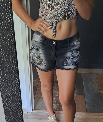 Short en jean noir femmes taille L Cloothes