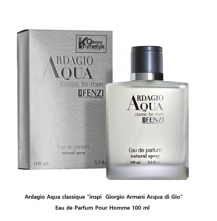Ardagio Aqua classique "inspi  Giorgio Armani Acqua di Gio" Eau de Parfum Pour Homme 100 ml
