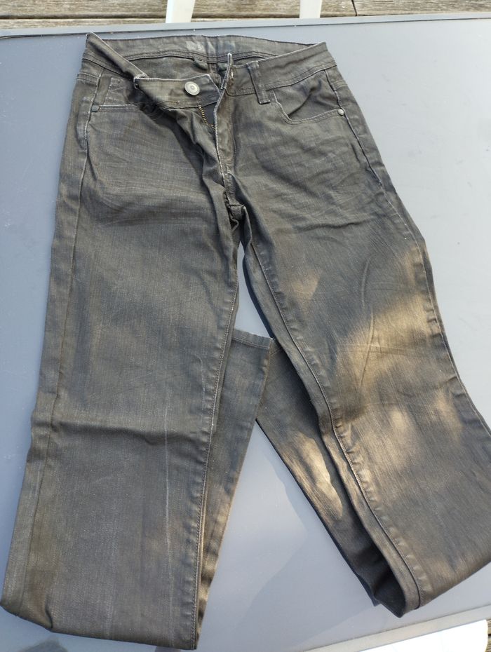 Jeans effet ciré
