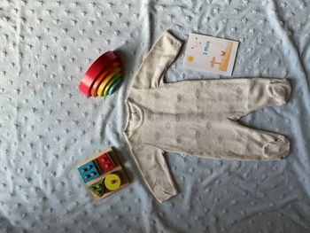 pyjama grenouillère en velours blanc nuages gris 3 mois absorba