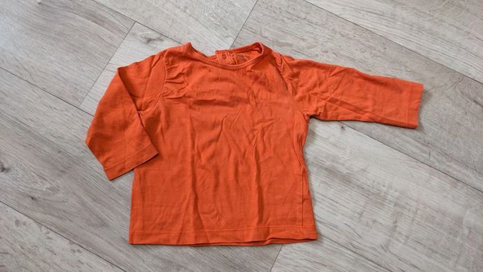 Tee-shirt manches longues Orange 12 Mois - photo numéro 2