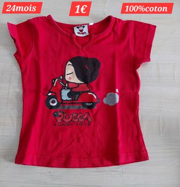 Lot de 3 t-shirts fille 24mois 