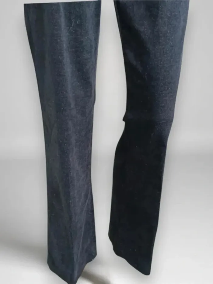 Pantalon effet velours PINKO , large évasé, T basse ceinturé ,texture extensible ,coton et rayon - photo numéro 7