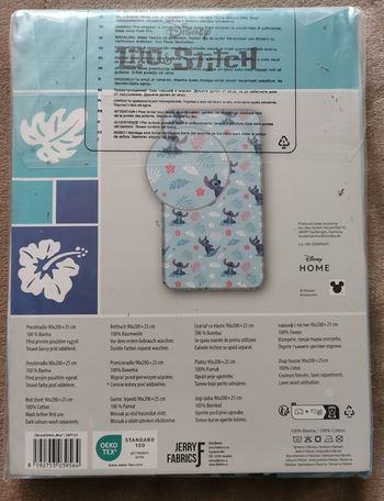 Draps housse pour matelas 1 personne Stitch