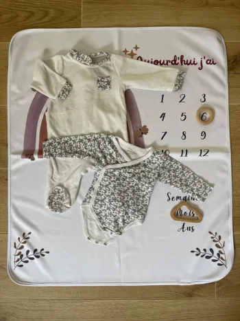 Pyjama et body assorti bébé fille Bouchara – Taille 6 mois