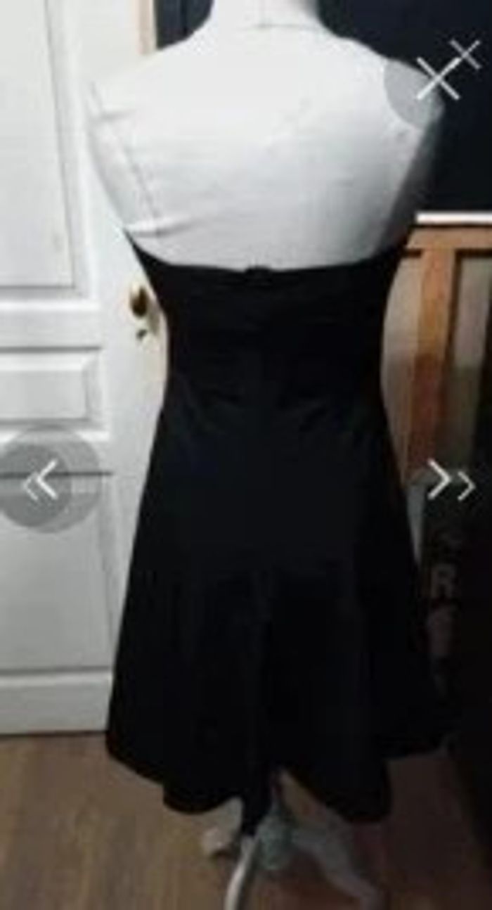 Robe cocktail bustier ou bretelles noires rétro noire t 40 - photo numéro 5
