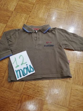 Polo manche longue kaki obaïbi garçon 12 mois