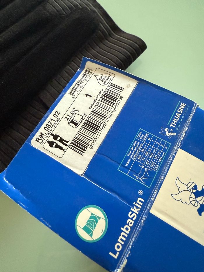 Ceinture lombaire taille 1 / 21cm - photo numéro 4