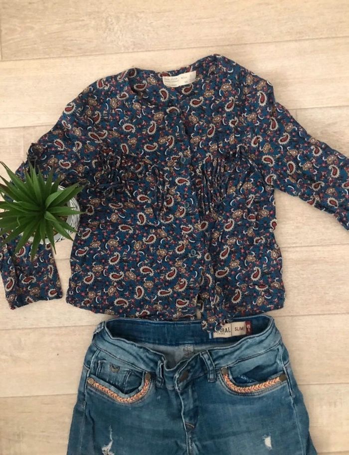 Chemise fille bleu Zara