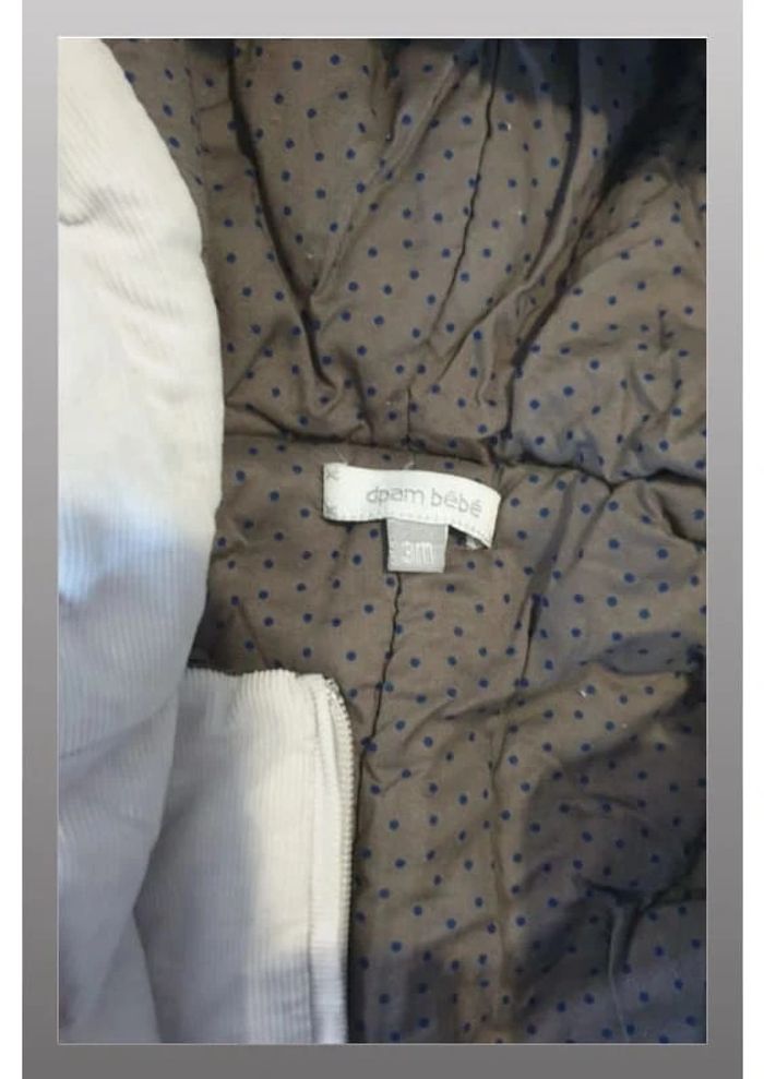 manteau combi pilote bébé gris clair DPAM 3 mois - photo numéro 4