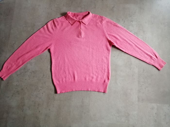 Pull fin col polo rose foncé Taille 38/40