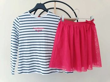 12 ans ensemble teeshirt tape a l oeil et jupe kiabi