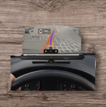 Affichage tête haute miroir avec charge sans fil 