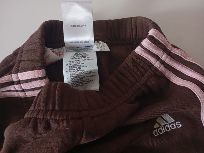 Ensemble survêtement jogging. 2 ans . Adidas. Rose  blanc marron . Coton polyester. Très bon état - photo numéro 10