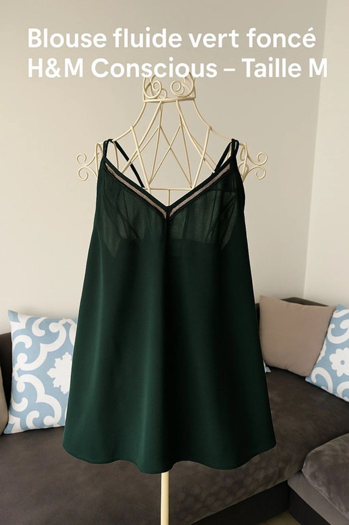 Blouse fluide vert foncé H&M Conscious – Taille M