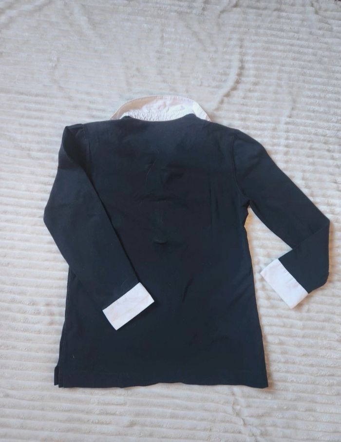Haut noir col chemise blanc – Manches 3/4 – Taille M – Dorotennis - photo numéro 7