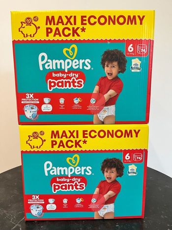 2 Packs - 148 Couches Pampers Pants T6