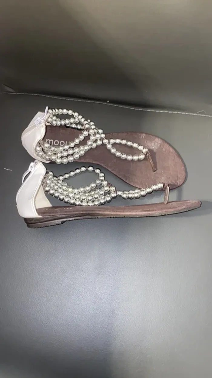 superbe paire de tong chaussure ouverte perles 37 neuve - photo numéro 2
