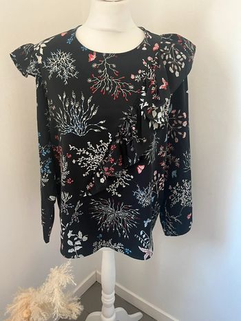 Blouse à fleurs Mango L comme neuve