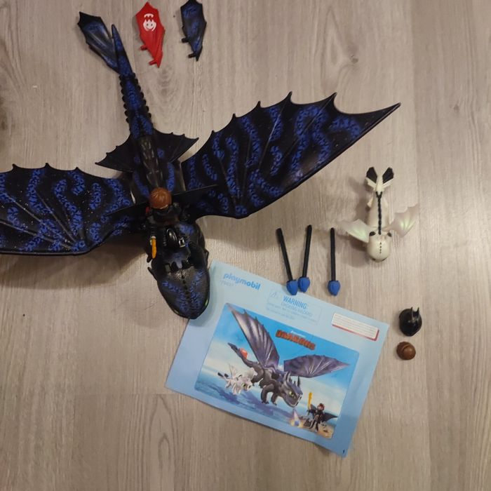 Playmobil 70037 krokmou et Harold avec bébé dragon COMPLET