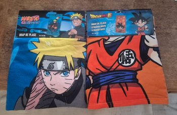 Lot  serviette dragon Ball et Naruto neuf