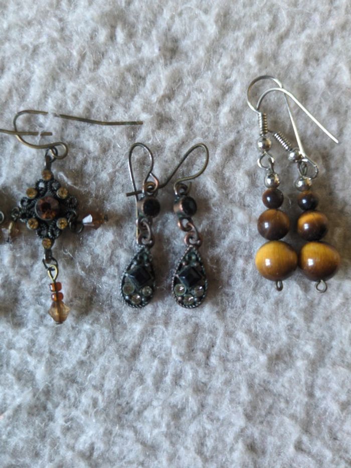 3 paires de boucles d'oreilles femme - photo numéro 3