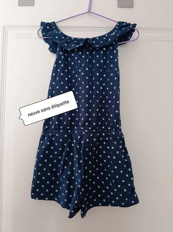 Robe short à pois bleue marine 4 ans