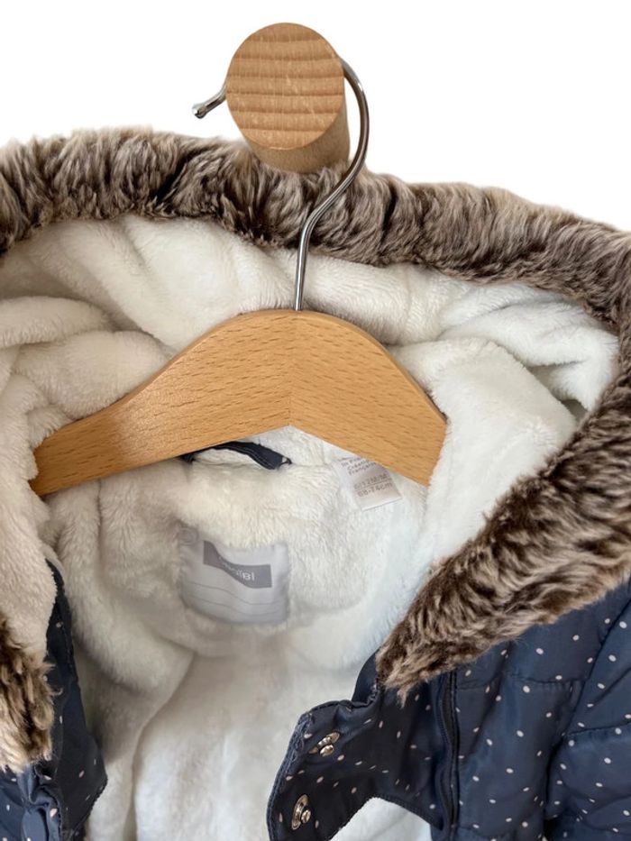 Combipilote chaude déperlante, grise à pois - Obaïbi 6/12 mois (68-74cm) - photo numéro 4