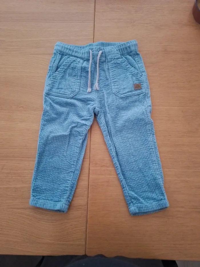 Pantalon velour bleu