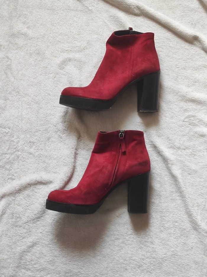 Bottines à talons rouge taille 38 - photo numéro 3