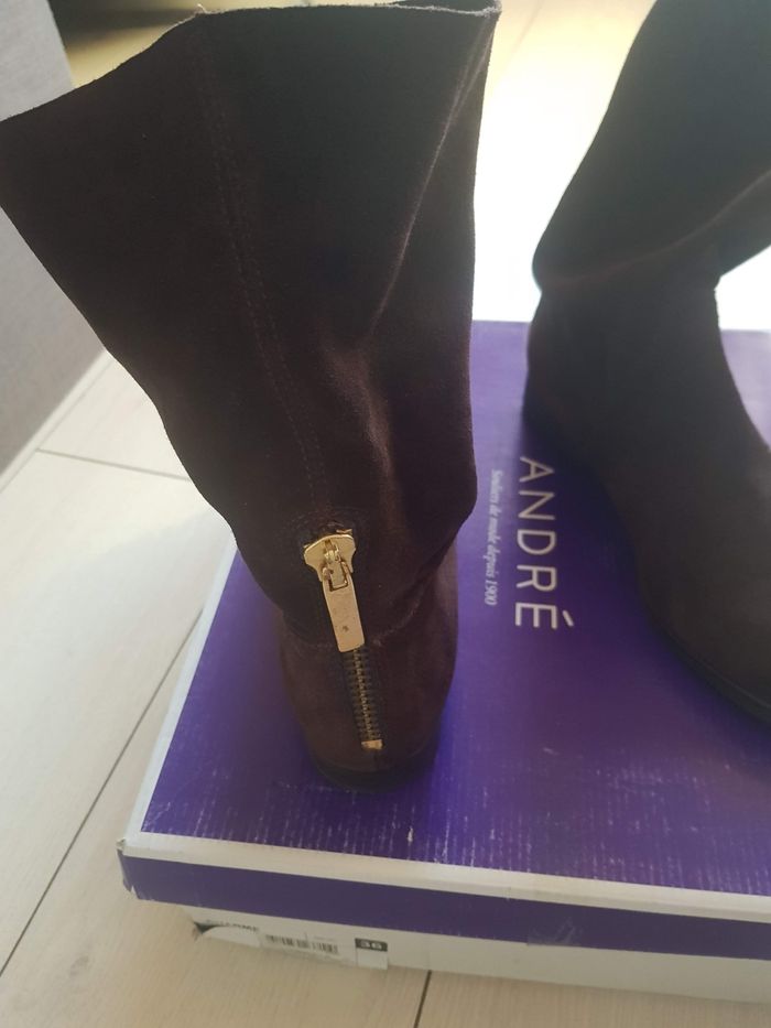 Magnifique bottes en cuir et nubuck marron pointure 36 André - photo numéro 7