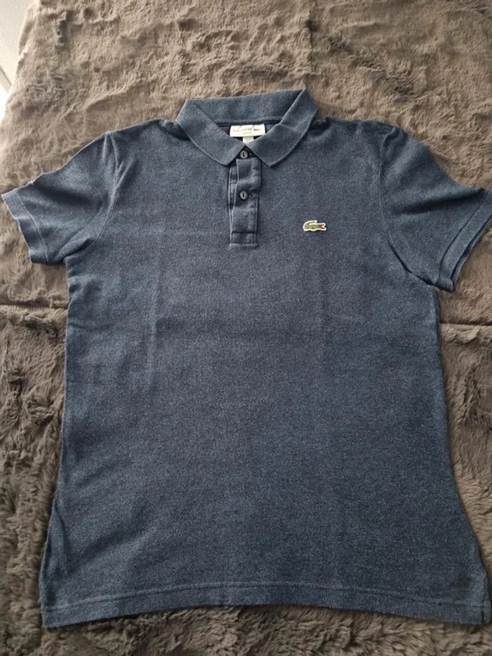 Polo Lacoste bleu gris – Taille M Homme - photo numéro 2