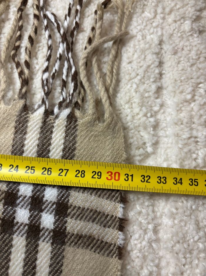 Écharpe Burberry Vintage en laine à carreaux/tartan Beige/Crème - photo numéro 5