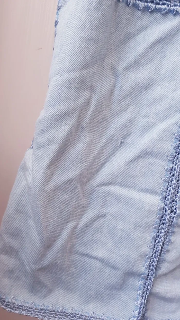 Gilet sans manche jean dentelle - photo numéro 5