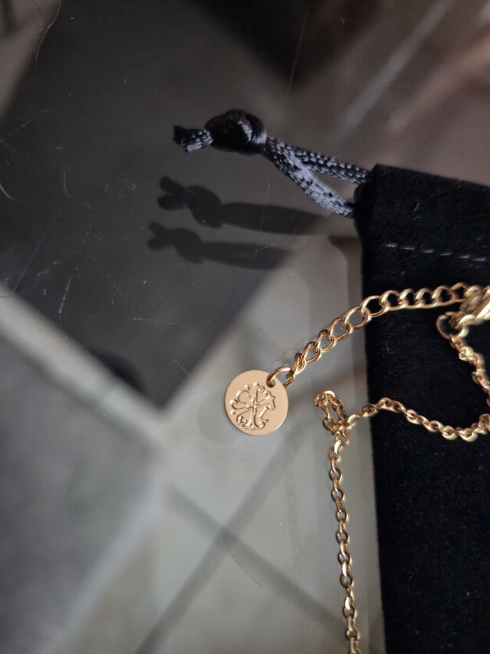 Collier fleurs doré rose cxl by Christian Lacroix faux diamant acier inoxydable - photo numéro 3