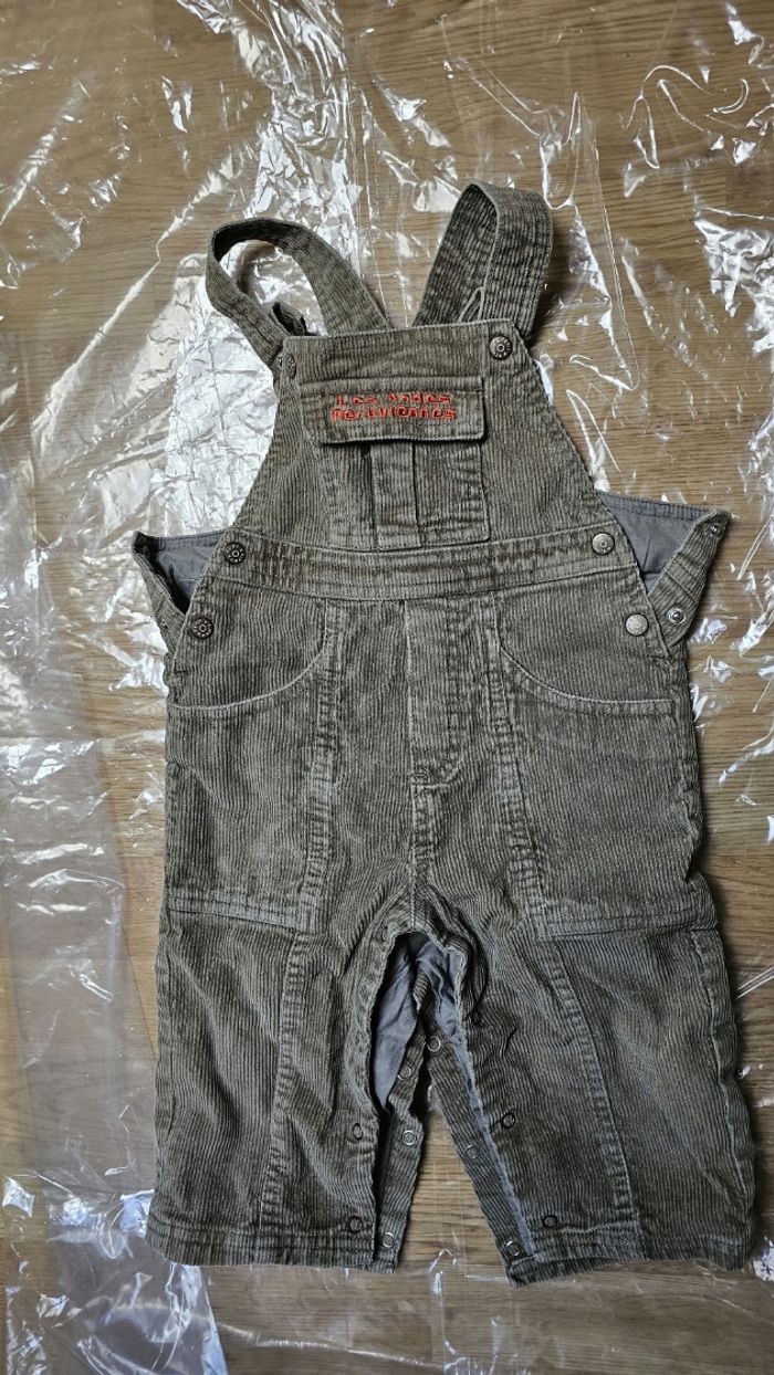 Salopette en velours kaki Petit Pirate 18 mois