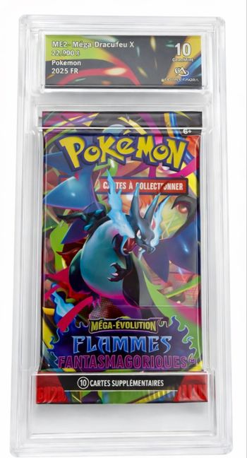 🔥 Booster Pokémon gradé GEM MINT 10 🔥 💎 Méga-Dracaufeu X – Flammes Fantasmagoriques (FR)