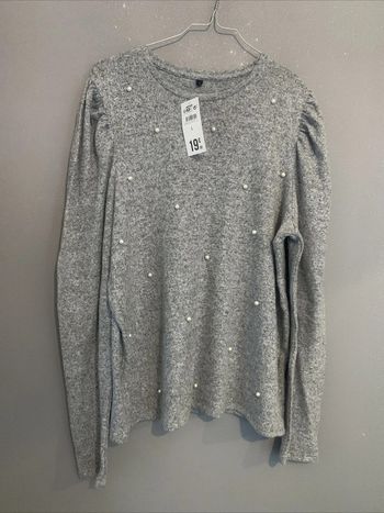 Haut Pull Gris Perles TL Neuf