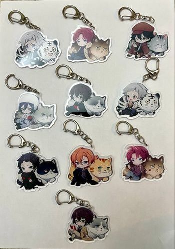 Lot de 10 portes clé « Bungo Stray Dogs » neuf 