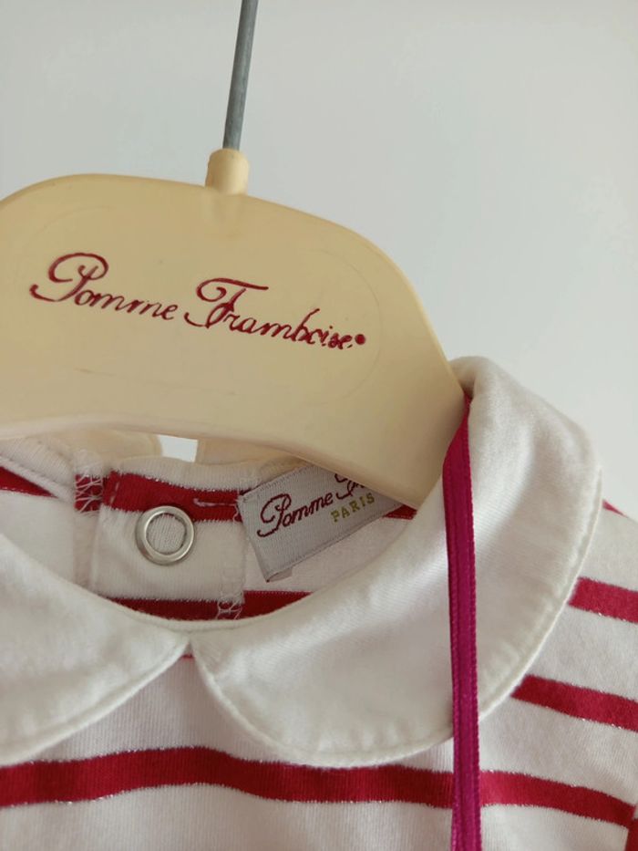 Grenouillère Pomme Framboise avec col Claudine et dentelle 6 mois neuve avec étiquette 🏷 - photo numéro 5