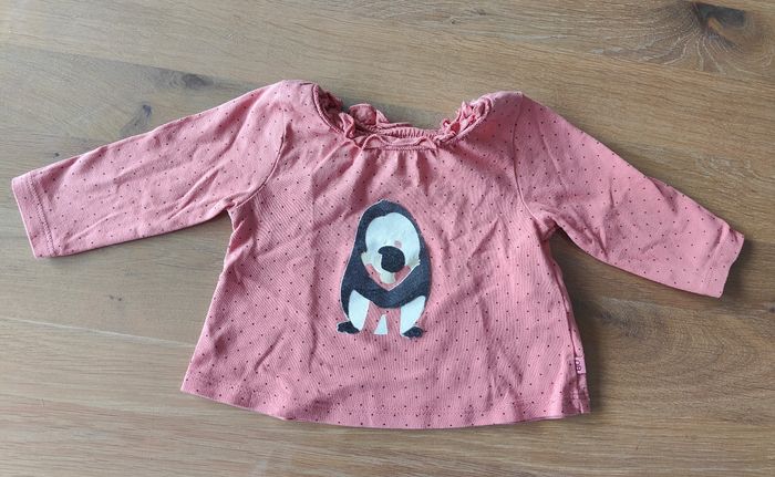 Haut manches longues rose taille 3 mois Obaïbi
