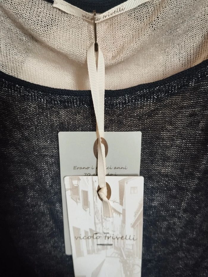 Neuve Robe très classe taille M noire et beige marque Vicolo Trivelli italie - photo numéro 3