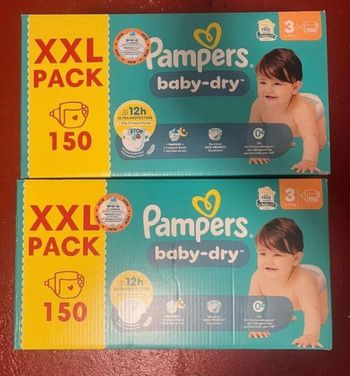 2 cartons de couches pampers taille 3 XXL 