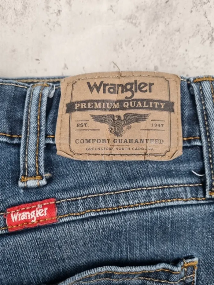 Jean slim Wrangler bleu – Taille 34x32 US / 44 FR Homme (mesures en photos) - photo numéro 7