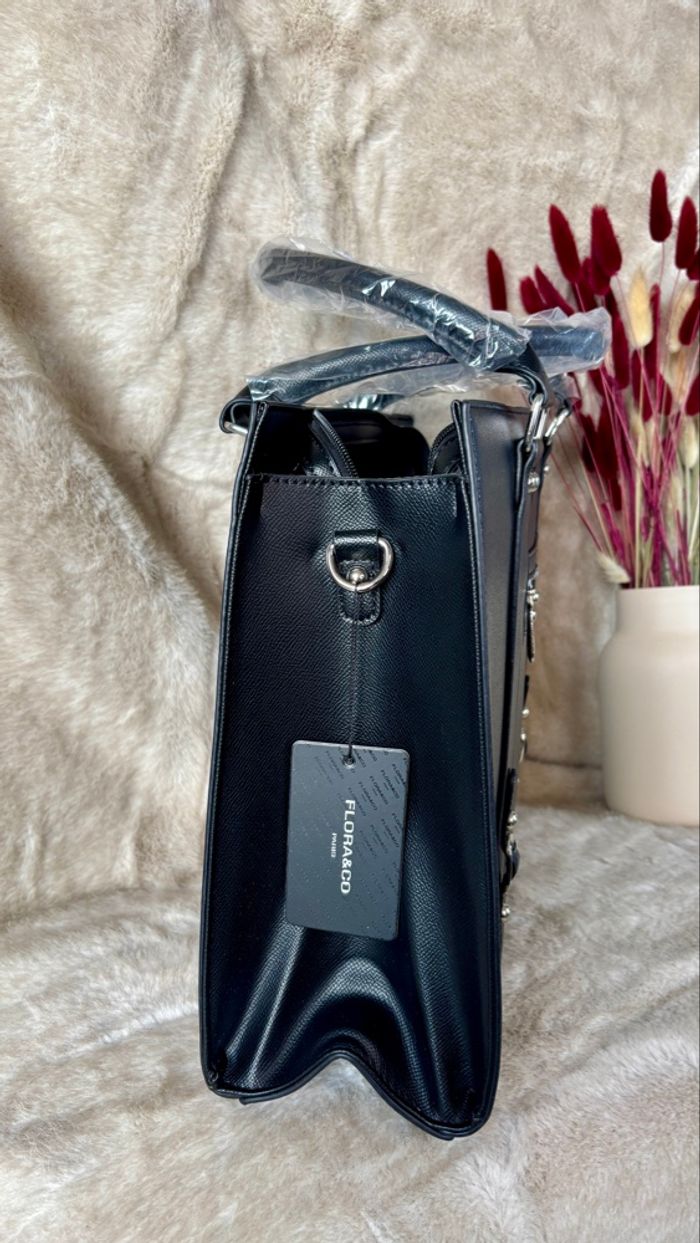 Sac cabas Flora & Co noir neuf avec étiquette – élégant & fonctionnel - photo numéro 2