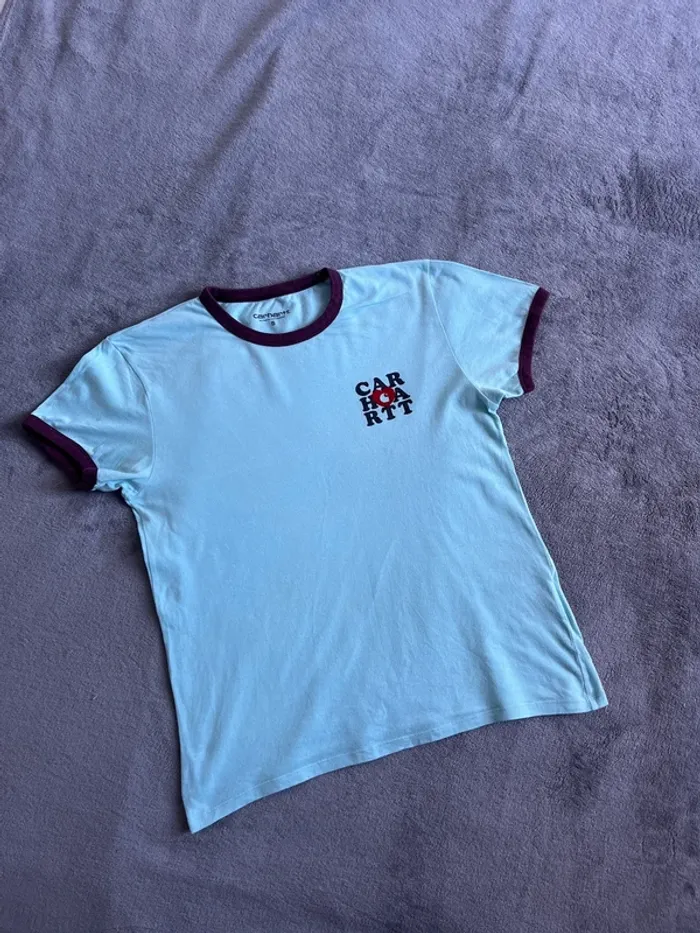 T-shirt Carhartt WIP ringer logo – Vert menthe – Taille S
