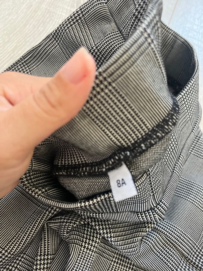 Pantalon style legging épais à carreaux gris 8 ans - photo numéro 3