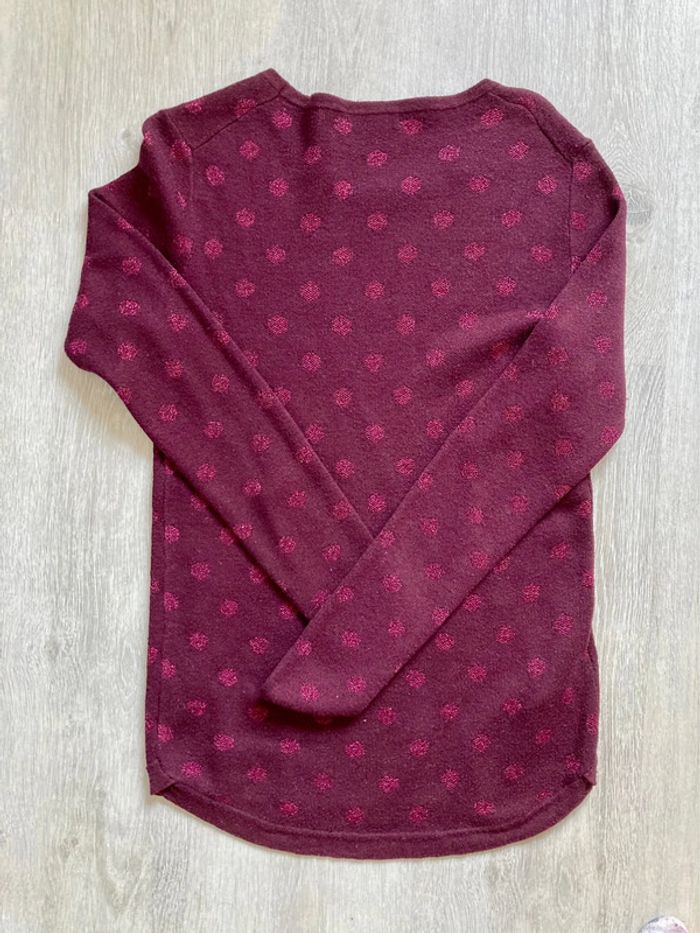 Pull bordeaux à paillettes mango taille S - photo numéro 2